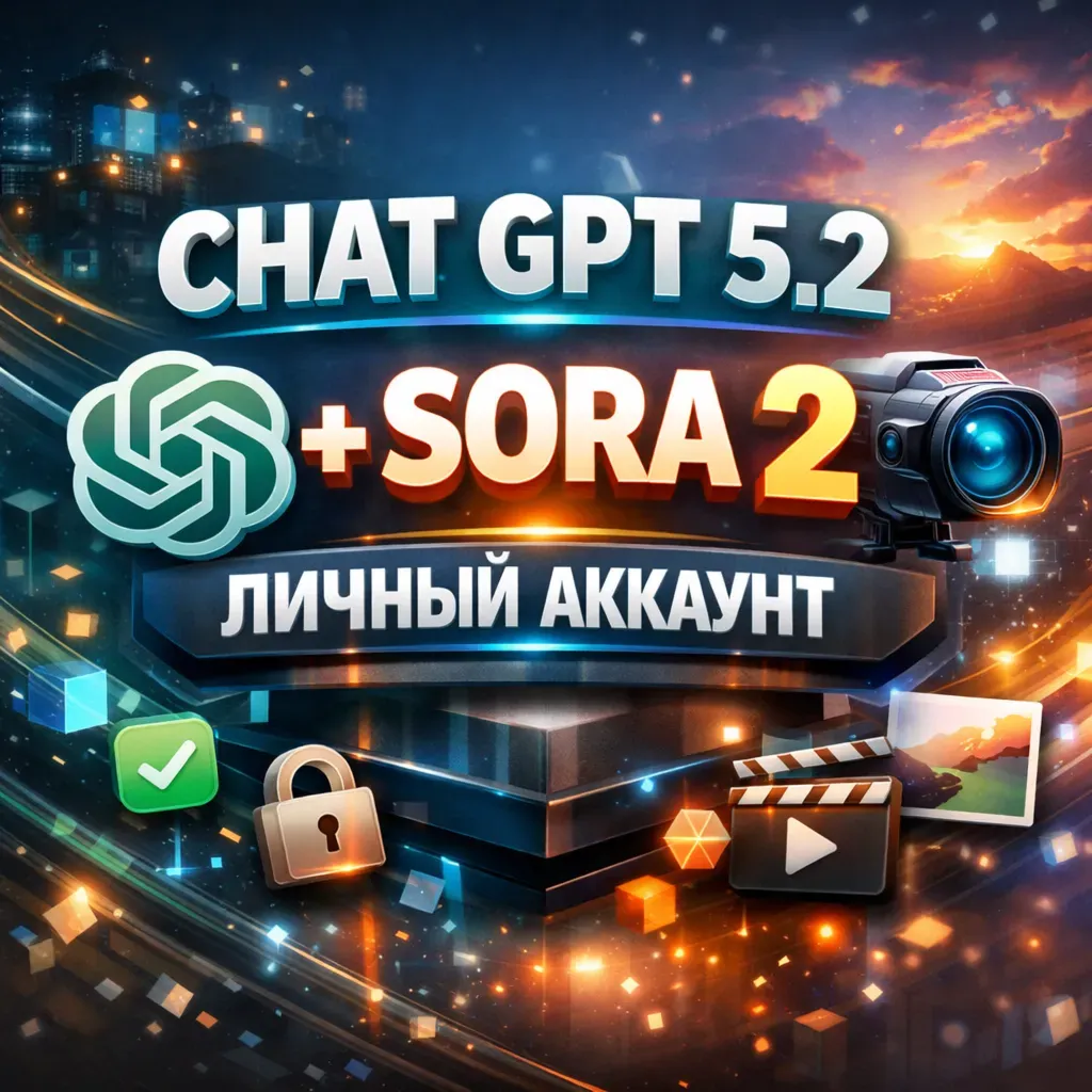 🤖Чат GPT 5.2 Plus+ Sora 2 (НА ВАШ АККАУНТ)